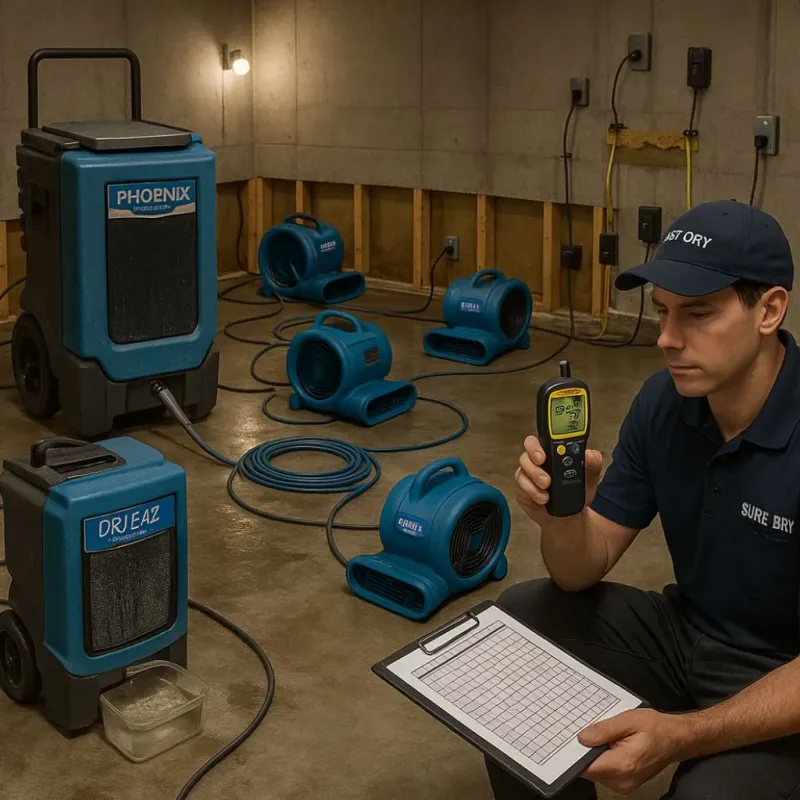 Structural Drying and Dehumidification process in Queensbury, NY